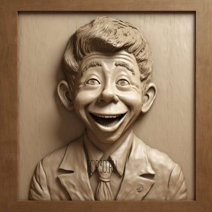 Alfred Neuman 3 stl model for CNC